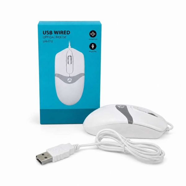 Everest miš SM-220 USB 1200dpi 3D optički bijelo sivi