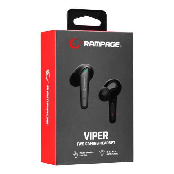 Rampage RM-TWS01G VIPER RGB Crne TWS bluethooth slušalice