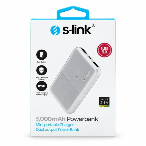 S-link IP-G55 5000mAh mini Powerbank bijeli