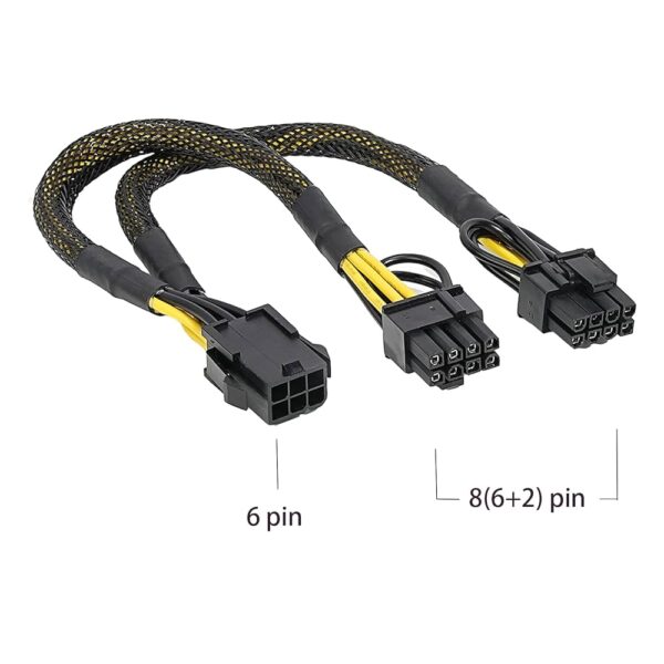 PCIE 6 PIN to dual 6+2 Pin kabal