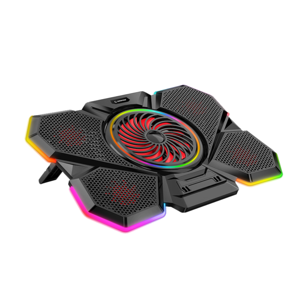 Postolje za notebook gaming Rampage S47 COOLFLOW 5 Pieces Red LED Fan, 10-17", 40526