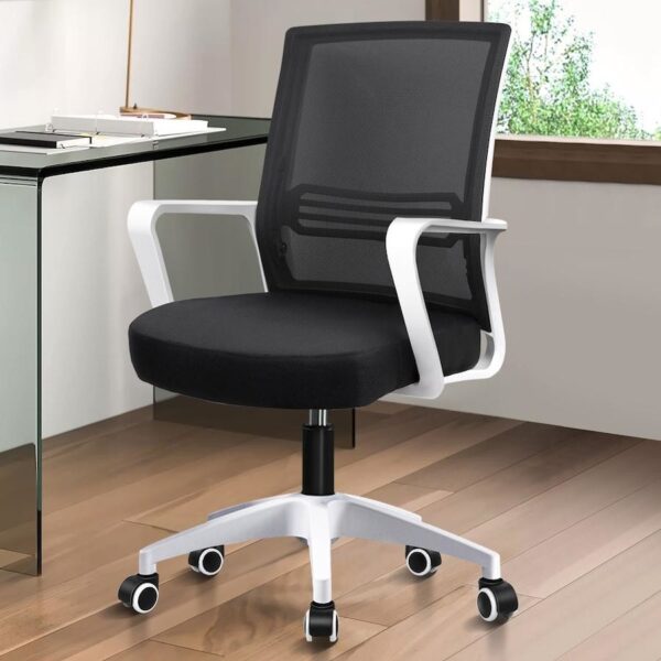 Stolica crno bijela Max office W901