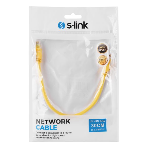 Mrežni kabal Slink SL-CAT6030YE 30cm Žuti