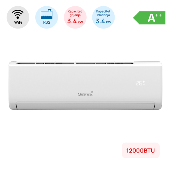 Klima Green Tech 12000BTU, 3.4kW, A++